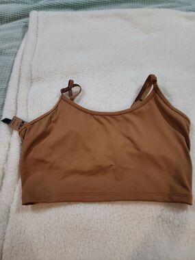 PINK Victoria's Secret Brown Cropped Bralette Top With Removal Padding